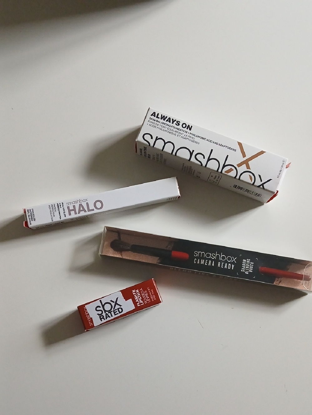 Smashbox Cosmetics Bundle Foundation Corrector Pen Eyeshadow Brush and Lipstick